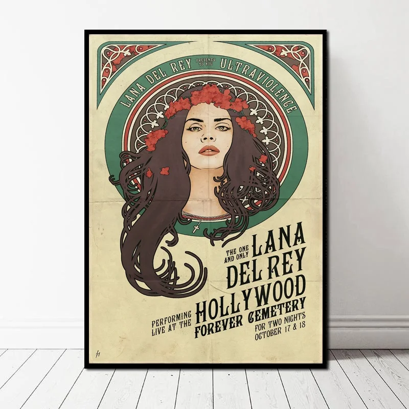 New Custom Lana Del Rey LA to the Moon Silk Poster Wall Decor