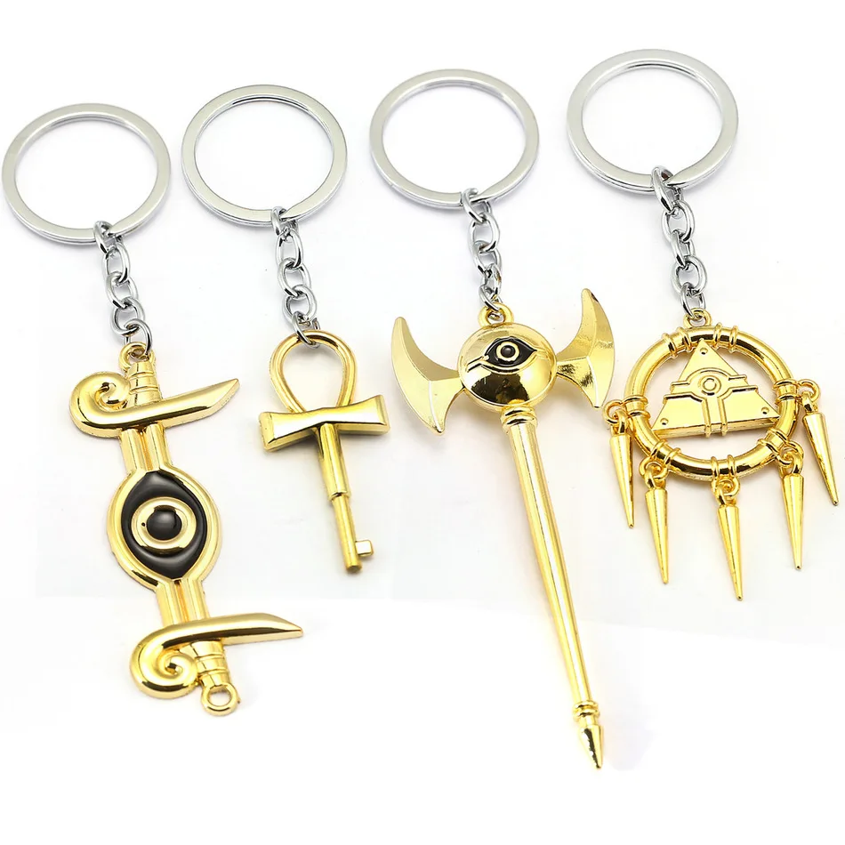 

Duel Monsters keychain Lovely Yu Gi Oh Yugioh Millenium Pendant Jewelry To Seven Artifact Action Figure Llavero Chaveiro jewelry