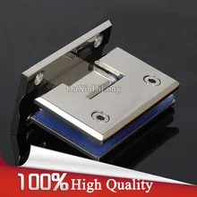 Luxury 2PCS 304 Stainless Steel Frameless Bathroom Shower Glass Door Hinges 90 Degree Wall to Glass 6mm Thickness Fixed Clamps 90 degree shower door hinge solid copper spring hinges glass to wall fitting glass clamp dc 3041