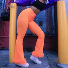 ^#Cheap Mesh Capris Sexy New Mesh Trousers High Waist Slim Perspective Orange Fluffy Flare Pants Holiday Streetwear Pantalon Women Pant ^#Cheap Mesh Capris Sexy New Mesh Trousers High Waist Slim Perspective Orange Fluffy Flare Pants Holiday Streetwear Pantalon Women Pant