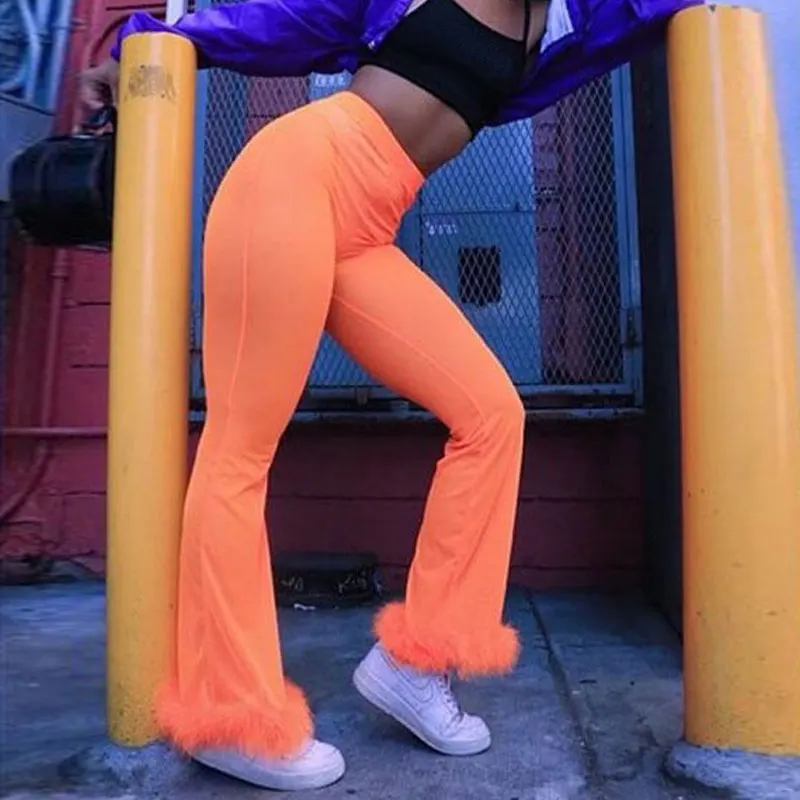 Mesh Capris Sexy New Mesh Trousers High Waist Slim Perspective Orange Fluffy Flare Pants Holiday Streetwear Pantalon Women Pant Mesh Capris Sexy New Mesh Trousers High Waist Slim Perspective Orange Fluffy Flare Pants Holiday Streetwear Pantalon Women Pant