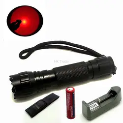 WF-501B Красный светодиод 300 люмен XPE Lanterna мини факел для наружной Охота тактический фонарь + аккумулятор + зарядное устройство + чехол