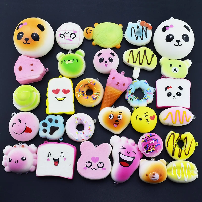 10 шт. Squishy Panda хлеб мороженое замедлить рост Милая многослойная булочки брелок