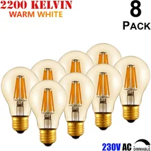 E27 Antique Edison Style 25 40 60 Watt Incandescent Equal A60 4 6 8 W Vintage Filament LED Pendant Light Bulb 220 230 240 Volt