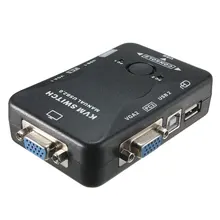 Оригинал Авто Контроллер 2 Порта Концентратора USB 2.0 KVM SVGA VGA Переключатель Коробки Монитор Клавиатура Мышь Принтер Адаптер Подключается