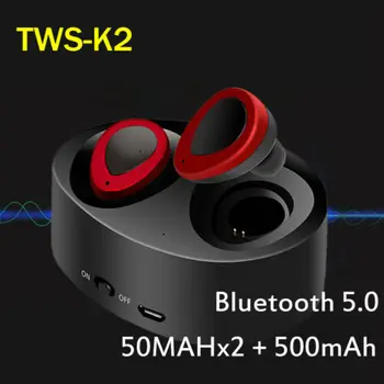 

2019 Mini TWS K2 Wireless Stereo Earphone In Ear Bluetooth Bass Outdoor Sport Earbuds Headset MIC Gaming Earphones IPX5 New