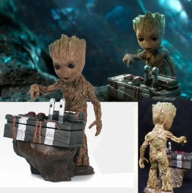 

Guardians of the Galaxy 2 Push Bomb Button Baby Groot Resin Figure Statue Toy PVC Gift Props Halloween Fan Collection Drop Ship