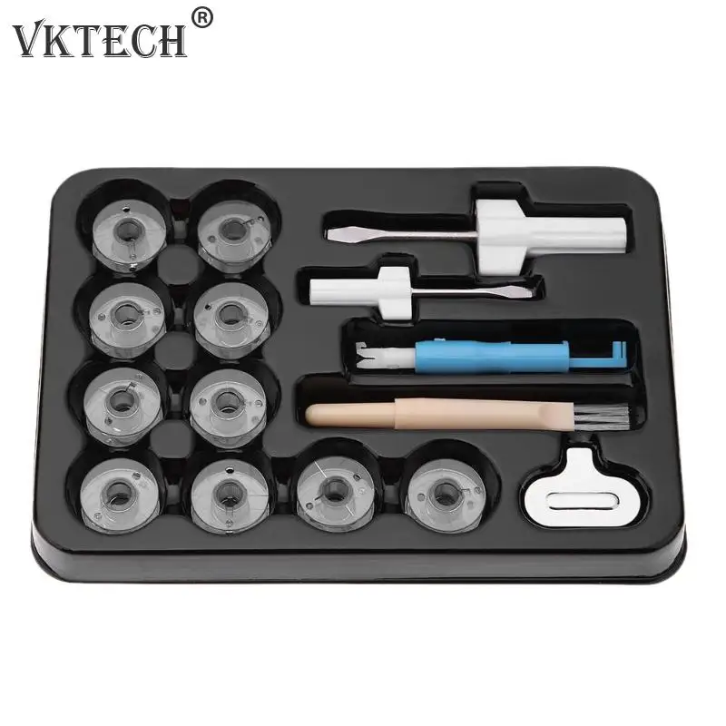 

15pcs Auto Threader Bobbins+Needle Inserter+Screwdriver+Stitching Knife Sewing Machine Accessories Sewing Tool Kit