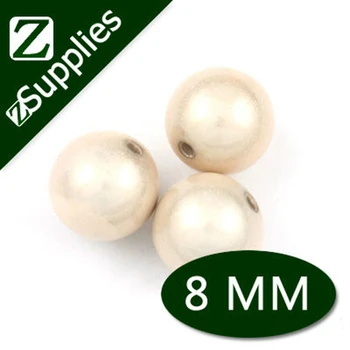 

8mm Chunky Cream Acrylic Solid Miracle Beads Round, Perle Magique Wholesale for Jewelry