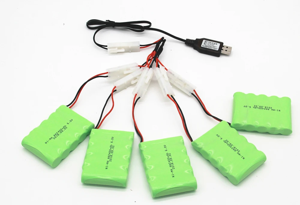 Аккумуляторная батарея 6 v 2400mah AA Ni MH с зарядным устройством высокая емкость