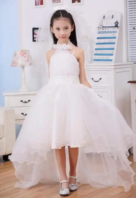 Новинка 2017 белое Тюлевое свадебное платье для маленьких подружек невесты