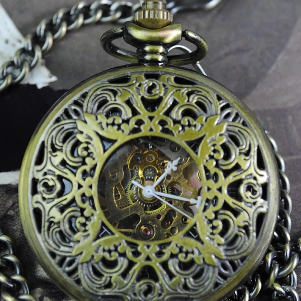 2013 new style luxury Vintage Steam punk Necklace Pendant Chain Skeleton Mechanical Pocket Watch Gift for man or woman | Наручные часы