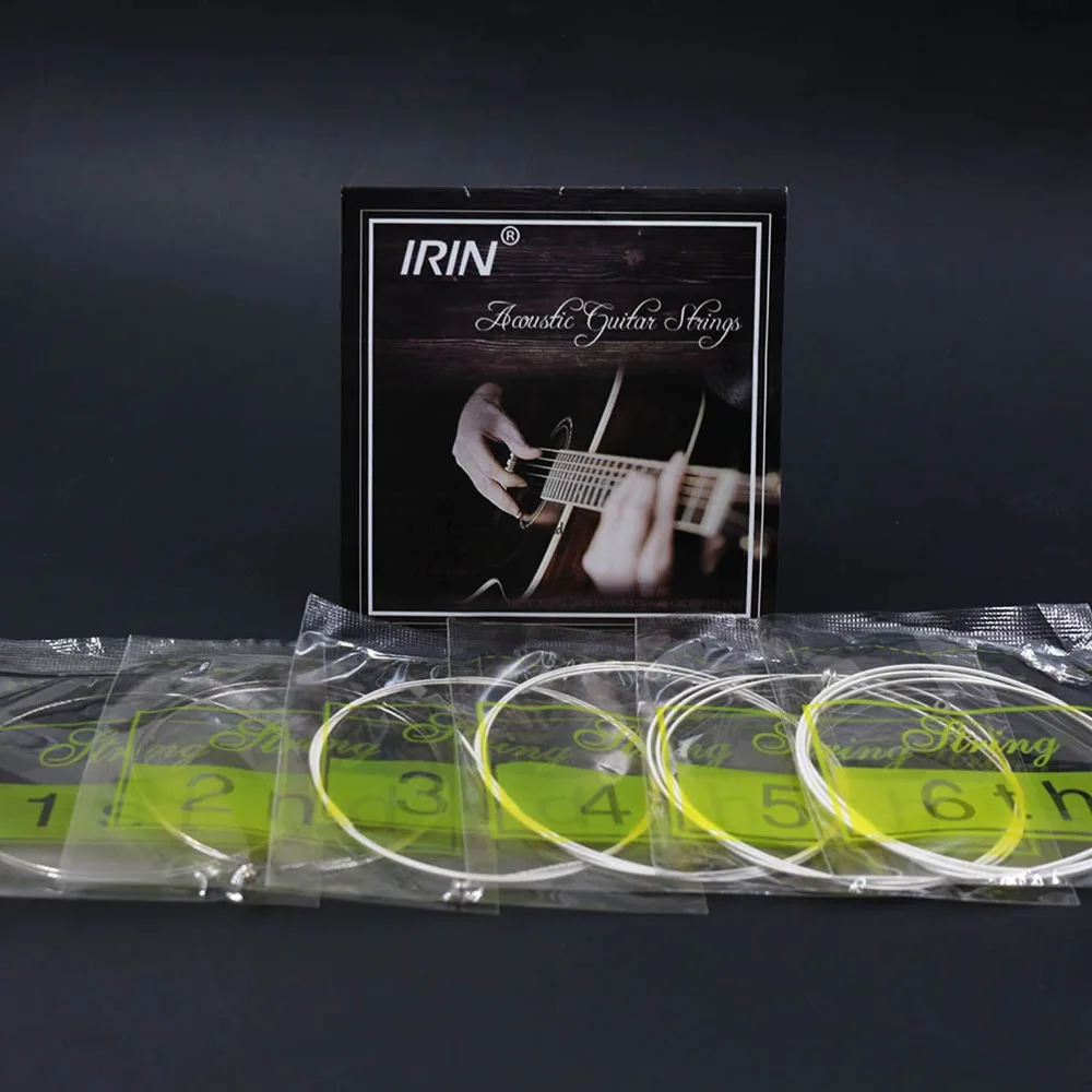 IRIN 6PCS folk guitar string A111 Phosphor bronze alloy string silver