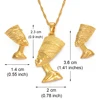 Anniyo Egyptian Queen Nefertiti Pendant Necklace & Earrings Sets Jewelry Gold Color Wholesale Gold Jewellery Gifts #010006 ► Photo 2/6