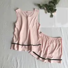 Женская сексуальная пижама baju tidur nachnushка Без Рукавов Летняя однотонная майка сексуальное женское белье с круглым вырезом hilo dental mujer bielizna nocna