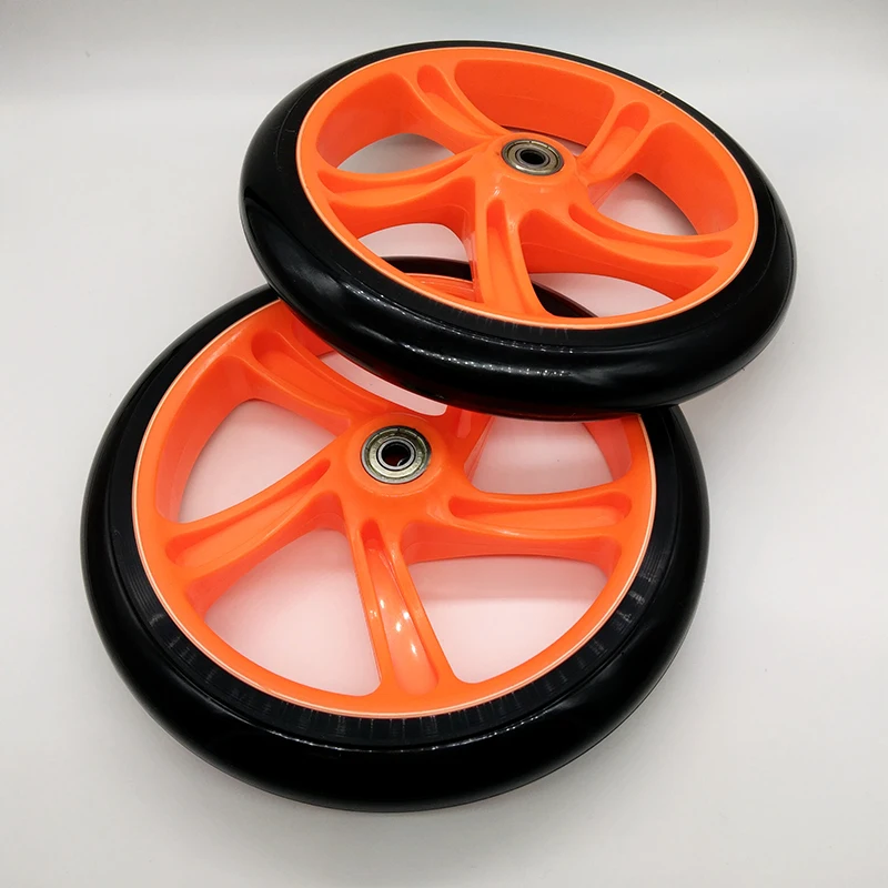 Günstige Kostenloser versand roller rad 200 mm PU hohe qualität rad dicke 30 mm ABEC 7 lager