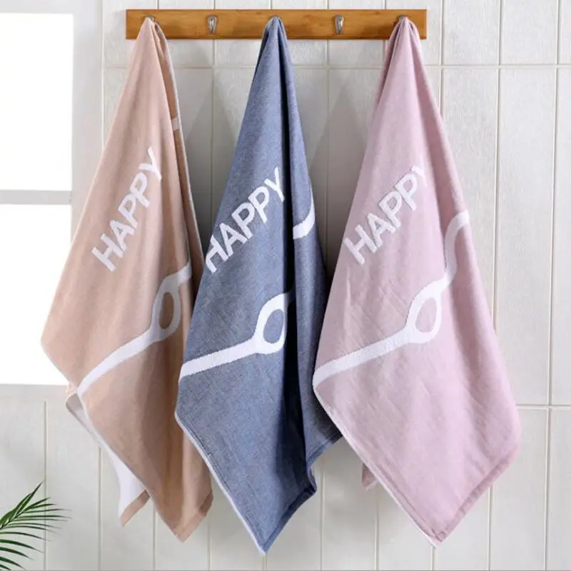 

word happy towels adults hair hand face towel cotton grey bathroom washcloth modern toalhas