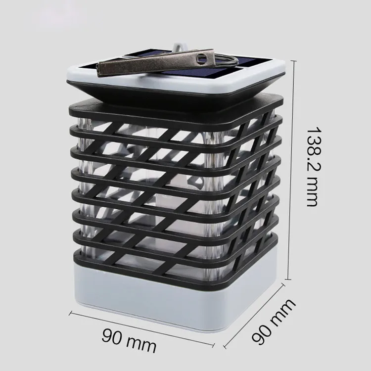 Lâmpada ao ar Ip65 à Prova Nova Solar Vela Chama Livre Dwaterproof Água Preto ou Cinza ww - Azul Roxo Verde Lanterna Jardim Gramado Decoração Luzes Led 9 Lâmpadas solares