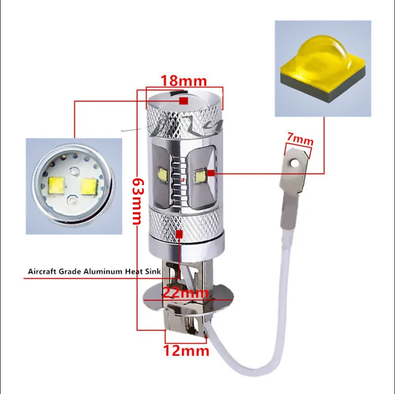 Cree Led Chip H3 30W лампа для вождения автомобиля противотуманная фара авто 12V светильник s автомобильный светильник источник