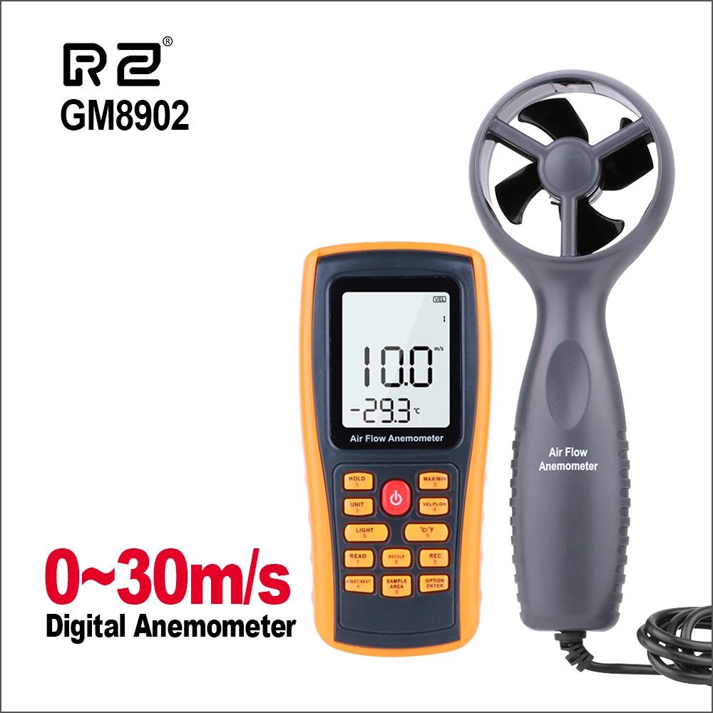 Высокое качество GM8902 0-45 м/с цифровой анемометр измеритель скорости ветра объем воздуха Температура окружающей среды тестер с USB интерфейсом