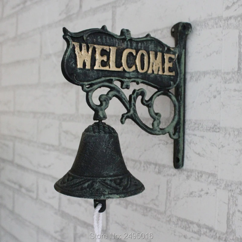 Vintage double faced finaning , door plate iron doorbell welcome hand bell Vintage double faced finaning , door plate iron doorbell welcome hand bell