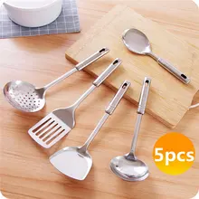 5 Unidades de Acero Inoxidable Juego de Utensilios de Cocina Herramientas de Cocina Cuchara Espátula Cuchara Herramientas Restaurante Cantina