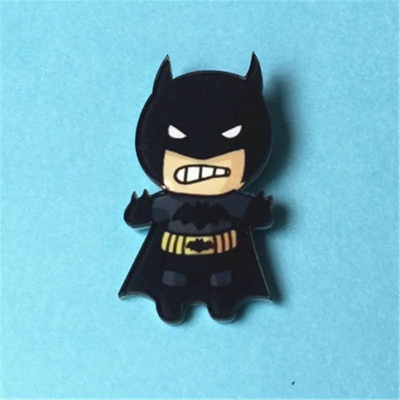 Free-Shipping-Acrylic-Hero-Spiderman-Batman-Captain-America-Pin-Badge-Backpack-Dress-Decoration-Badges-Clothes-Badge