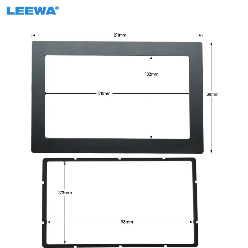 LEEWA Универсальный Автомобильный CD/DVD Радио стерео панель рамка для 2DIN установка в-тире Монтажная Рамка# CA2433