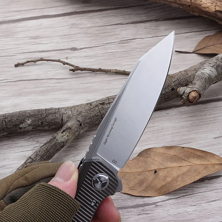 TS76 Two Sun Knife With D2 blade Shipping Dark Green titanium Handle Gift Knife Junting Hiking Knife Tactical Camping Knifel TS76 Two Sun Knife With D2 blade Shipping Dark Green titanium Handle Gift Knife Junting Hiking Knife Tactical Camping Knifel