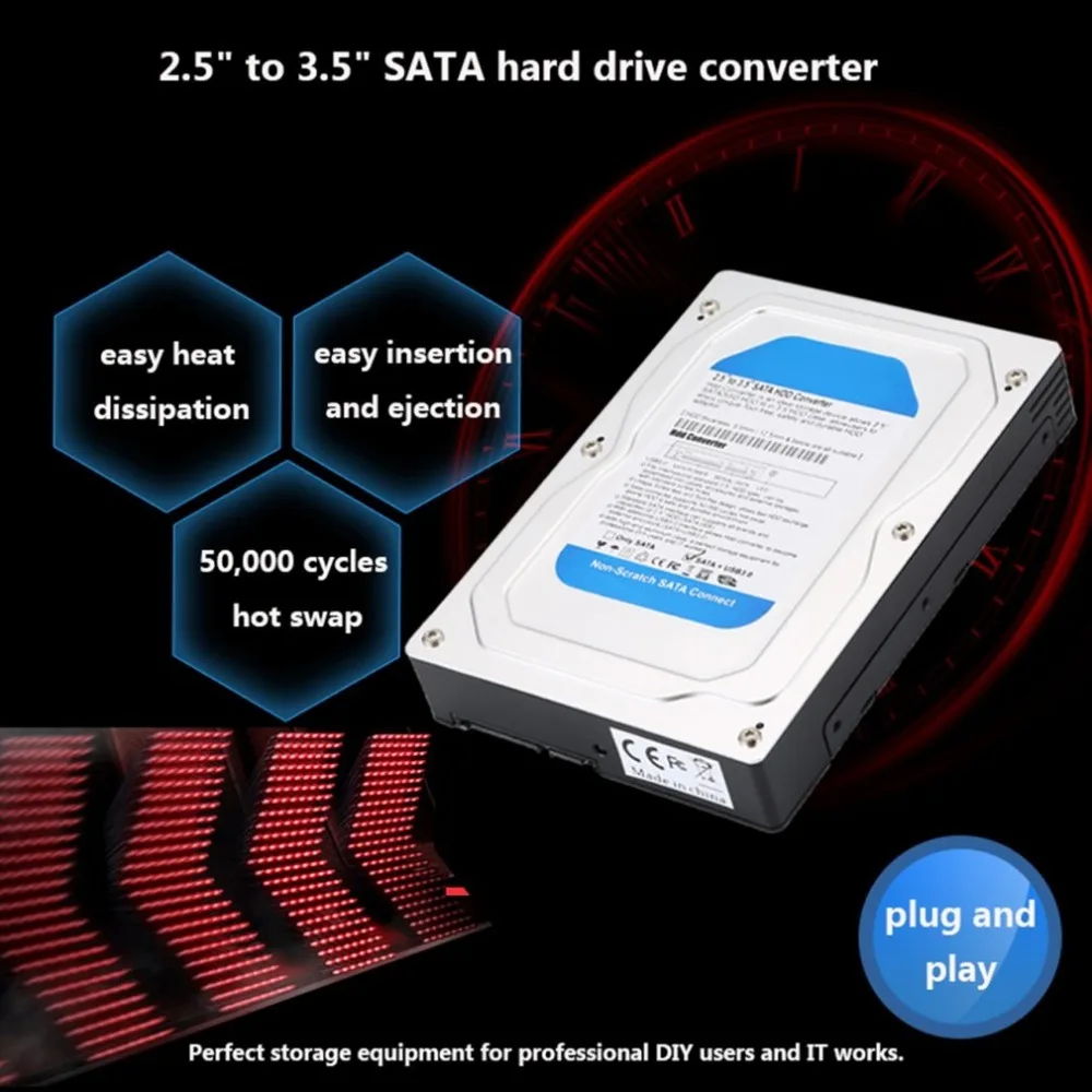 

Single Bay 2.5" to 3.5" SATA Converter Adapter USB 3.0 External Hard Drive Enclosure Case Internal HDD SSD Tray Caddy Internal