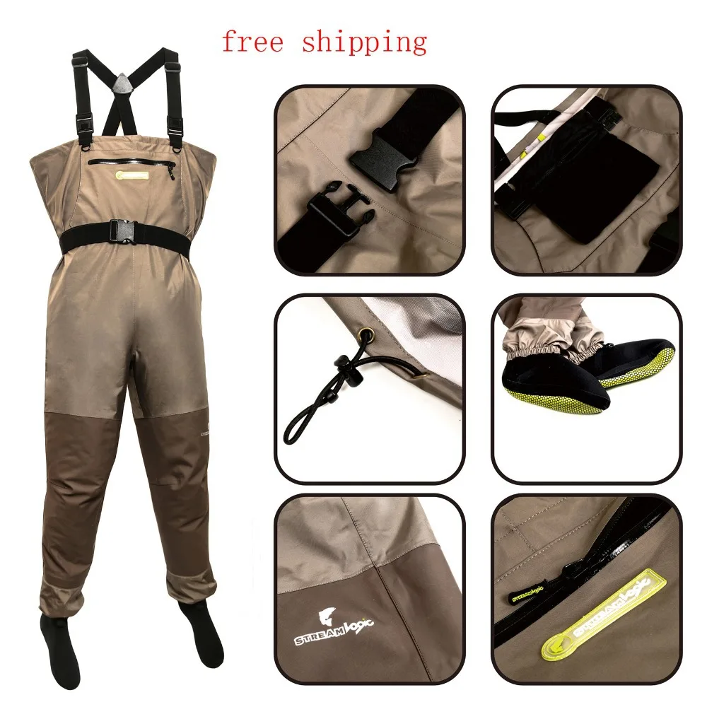 Image FREE SHIPPING Light weight Feather Fishing waders High grade Fishing Pants The Water Pants Fishing Waders