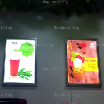 

6PCS Slim Aluminum Snap Frame LED Illuminated Menu Light Boxes 60X80CM For Restaurant,LED Menu Poster Holder Frames
