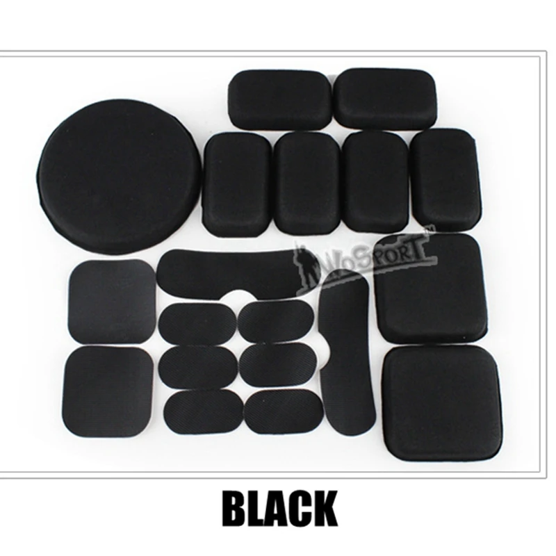 

1 set Combat Paintball Airsoft Tactical Military Helmet Pads Hunting Helmet Protective 19Pcs Pad EVA