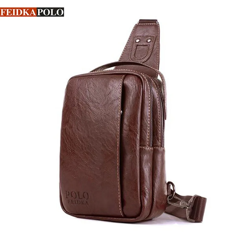 Famous Brand Bag Men Chest Pack Sling Single Shoulder Strap Pack Bag Leather Travel Bag Men Fashion Handbags Rucksack Chest Bag