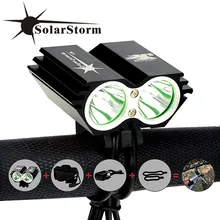 SolarStorm X2 5000Lm Waterproof LED Bicycle Light Led Headlight Lamp Flashlight With Rechargable Battery + Charger