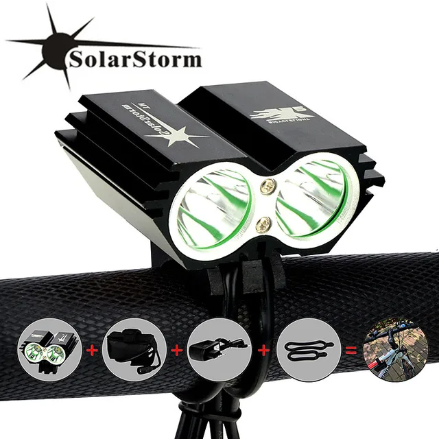 Cheap SolarStorm X2 Bike Light 5000Lm Waterproof XM-L U2 LED Bicycle Headlight Lamp Flash light & Rechargable Battery Pack + Charger