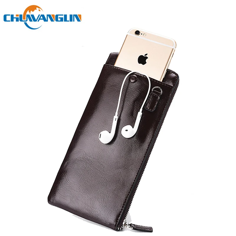 

Chuwanglin New wallet men Ultra-thin mens wallets fashion long cartera hombre Hand strap clutch men leather wallet F2250