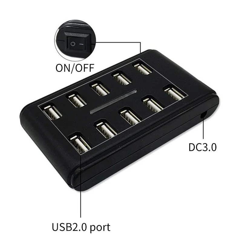 10 портов USB интерфейс концентратор USB2.0 персональный компьютер портативный