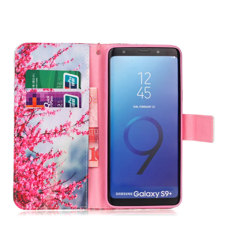 Кожаный чехол-книжка Seonstai с бумажником для samsung Galaxy S8 S9 Plus S6 S7 edge чехол с художественным рисунком для samsung J3 J5 J7 A5