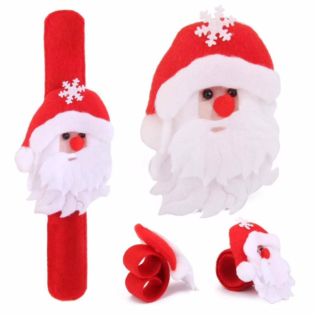 12x Christmas Santa Claus Wrist Slap Band Wristband Party Bracelet For Adult Kid 2018 DIY Newest