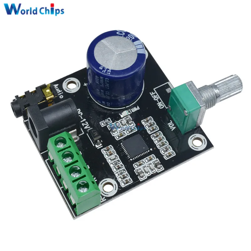 spesifikasi Super Slim 2x15 W PAM8610 Kelas D Digital Ganda daya Audio Amplifier Papan Modul 12 V 15 W + 15 W Listrik komponen