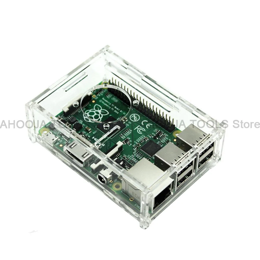 Горячая Raspberry Pi 3B прозрачная акриловая коробка в виде ракушки съемный чехол с охлаждающим вентилятором для Raspberry Pi 2/3 Модель B