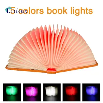 

Creative Foldable Pages Folding Led Book Shape Night Light Lighting Lamp Portable Booklight Usb Rechargeable Table Book Light