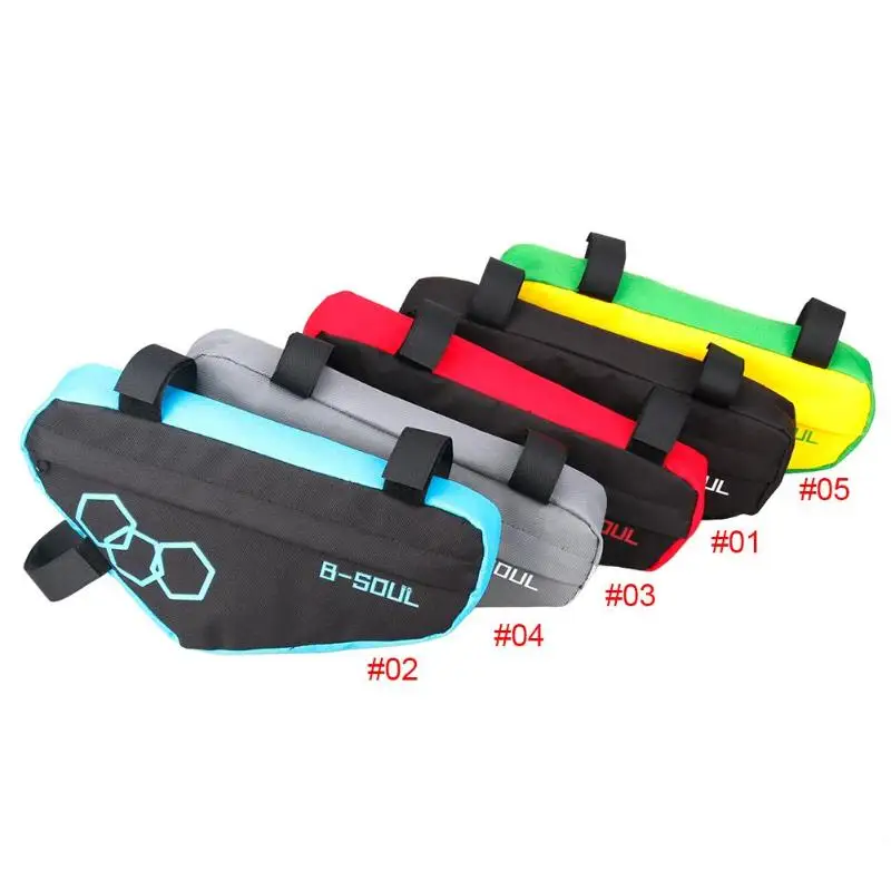 Cheap Polyester Front Tube Bicycle Triangle Bags Waterproof Bike Frame Bag Phone Saddle Strap-On Pouch Bicycle Accessories 5
