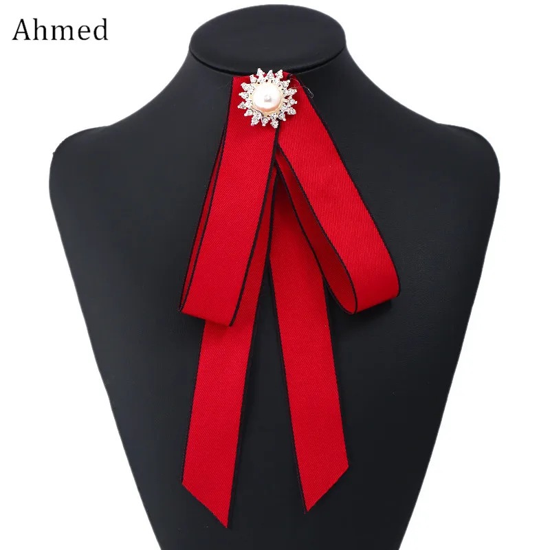 Женская длинная брошь бант с жемчугом 3 цвета|brooches for women|bow tie broochbrooch fashion |