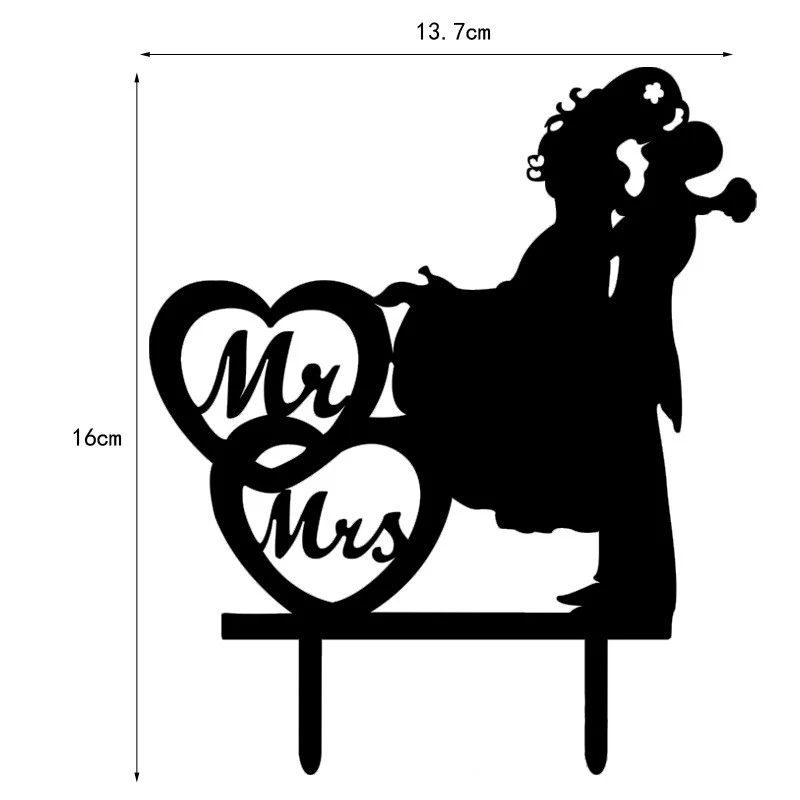 Новинка Mr Mrs Свадебный акриловый Топпер для торта для невесты и жениха, топпер для кексов для свадьбы, помолвки, праздничное украшение торта, принадлежности - Цвет: 8