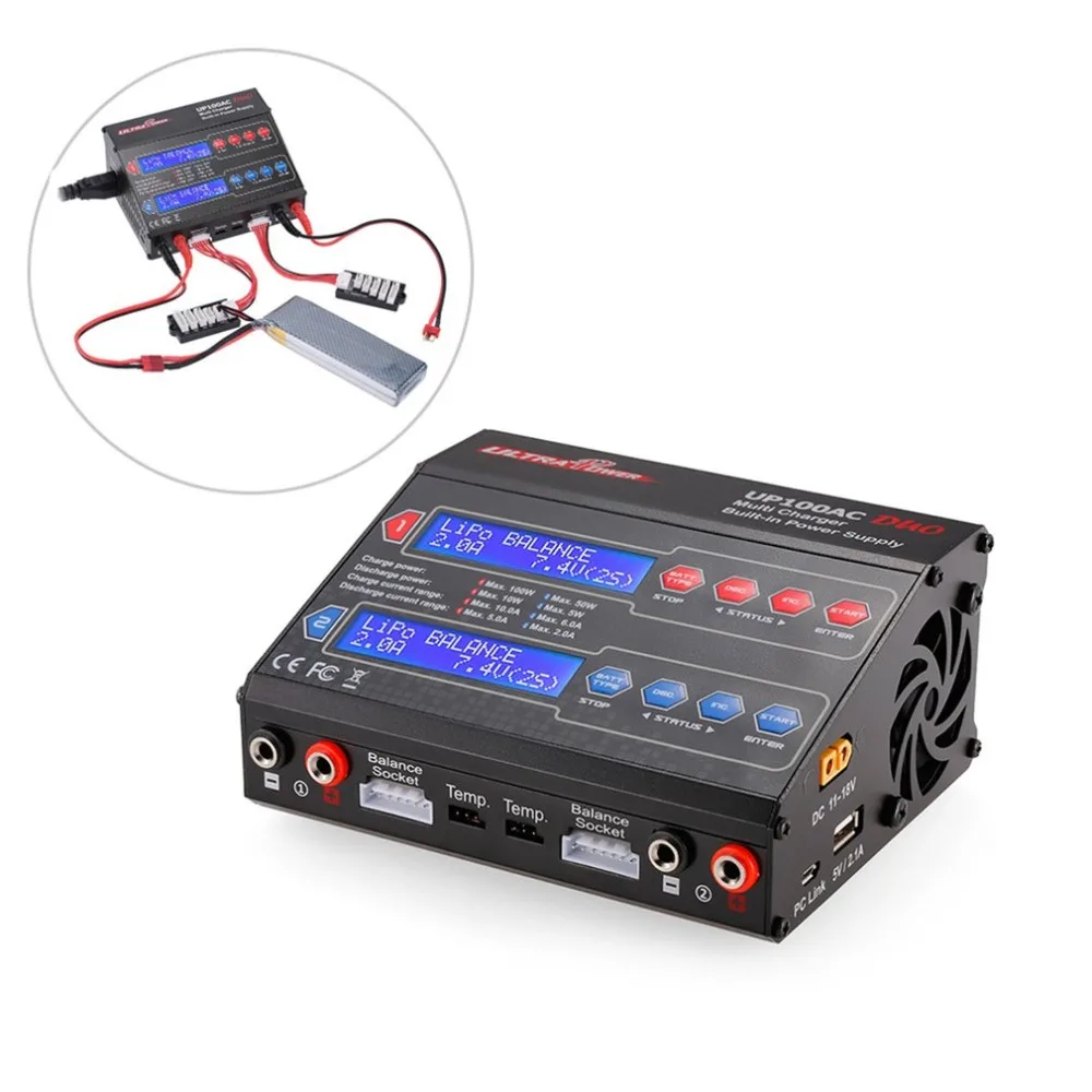 

Ultra Power UP100AC DUO 100W Cyclic Charge / discharge LiIo / LiPo / LiFe / NiMH / Nicd Balance Charger Arrester for RC Drone ht