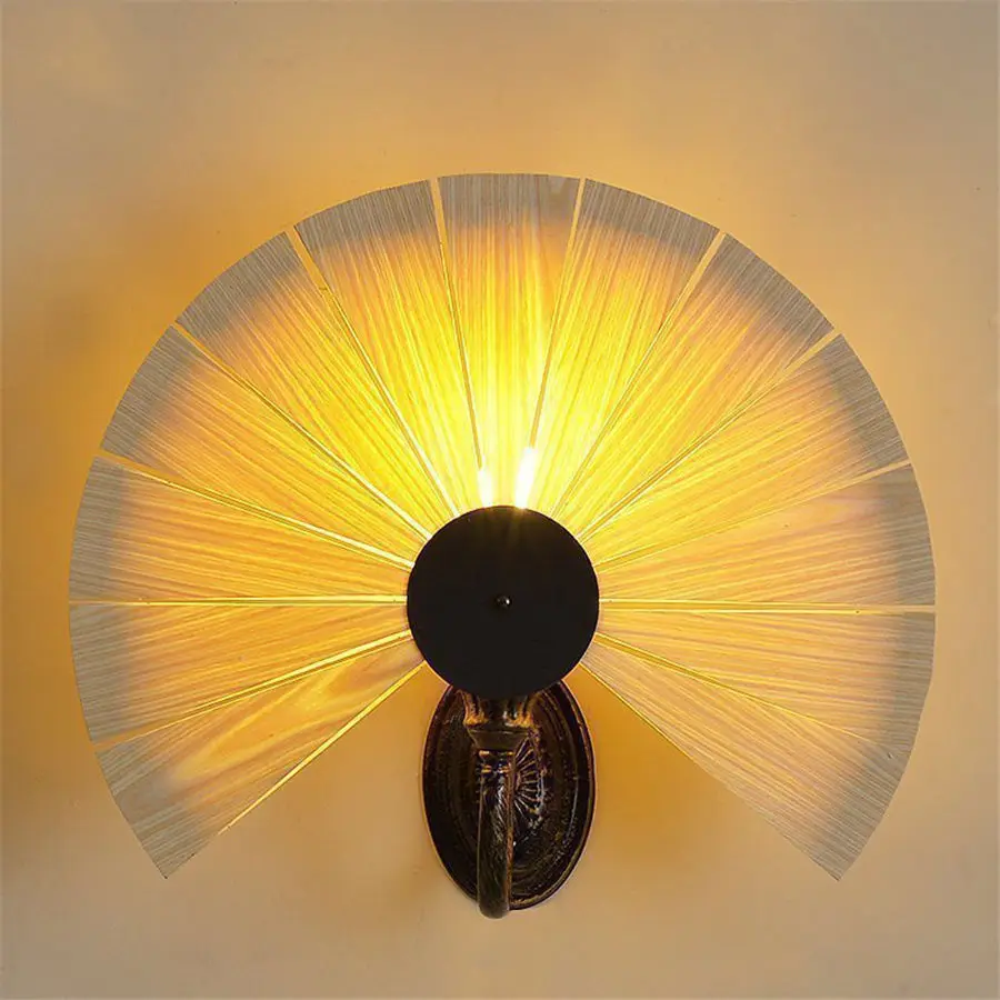 

new chinese style Lemon slices shape retro wall lamp for living room study creative bedroom lamp loft decor stair led wall light