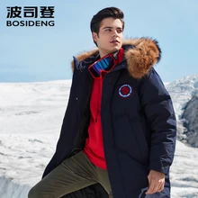 BOSIDENG суровая зимняя утолщенная куртка на гусином пуху для мужчин, пуховое пальто с натуральным мехом, водонепроницаемая ветрозащитная верхняя одежда с капюшоном B80142149