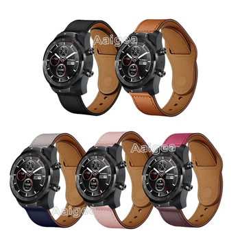 

Fashion Leather Watch Band Strap for Ticwatch Pro Smart Watch Replacement Soft Wrist band strap 22mm leather Bracelet Unisex New